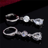 2Ct Pear Round Cut Diamond Elegant Women Tear Drop Earrings 14K White Gold Over