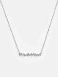 Mama Mothers Day Pendant with Chain 14k White Gold Finish