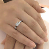 1ct Princess Cut Diamond Classic Proposal Solitaire Ring 14k White Gold Finish