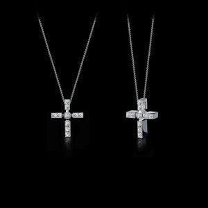 1ct Round Cut Diamond Holy Cross Jesus Christ Wide Pendant 14k White Gold Finish