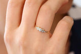 Petite Minimalist Engagement Ring 1.2ct Round Cut Diamond 14k Yellow Gold Finish