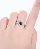 2ct Oval Cut Blue Sapphire Engagement Ring 14k WhiteGold Finish Unique Solitaire