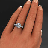 2ct Round Diamond Engagement Ring 14k White Gold Finish Baguette Accents Trilogy