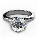 1.1ct Round Cut VVS1 D Diamond Solitaire Engagement Ring 14k White Gold Finish