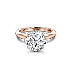 Solitaire Engagement Ring 2.5ct Round Cut VVS1D Diamond 14k Rose Gold Finish