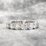 2ct Round Cut Moissanite Iced Full Eternity Wedding Band 14k White Gold Plated