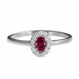 1.2ct Oval Cut Pink Ruby Engagement Ring Halo Minimalist 14k Rose Gold Finish