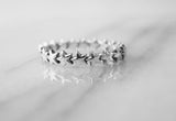 Star Cluster Stackable Wedding Band Ring 14k White Gold Finish