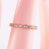 1.2ct Round Cut Diamond Wedding Band Elegant Eternity Women 14k Rose Gold Finish