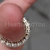 2.5ct Oval Simulated Diamond Full Eternity Wedding Band 14k White Gold Plated