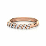 1.3ct Wedding Ring Band Round Cut Diamond Cluster Wave 14k Rose Gold Finish