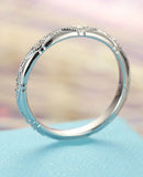 0.5ct Round Cut Diamond Milgrain Eternity Wedding Ring Band 14k White Gold Over