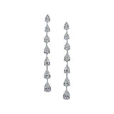 5ct Pear Cut Diamond Elegant Vertical Tear Drop Earrings 14k White Gold Finish