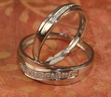 3Ct Round Cut Diamond Elegant Couple Wedding Bands Him Her 14K White Gold Finish