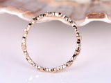 Milgrain Full Eternity Wedding Ring Band 1ct Round Cut Diamond 14k RoseGold Over