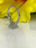 2ct Cushion Cut Diamond Accents Solitaire Engagement Ring 14k White Gold Finish