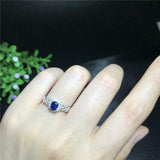 1.5ct Oval Cut Sapphire Engagement Ring Diamond Halo Milgrain 14k WhiteGold Over