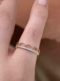 Milgrain Dainty Crown Wedding Band 0.3ct Round Cut Diamond 14k Rose Gold Finish