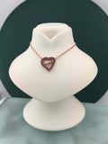 1.2ct Round Cut Pink Ruby Pendant Heart Love Valentine Gift 14k Rose Gold Finish