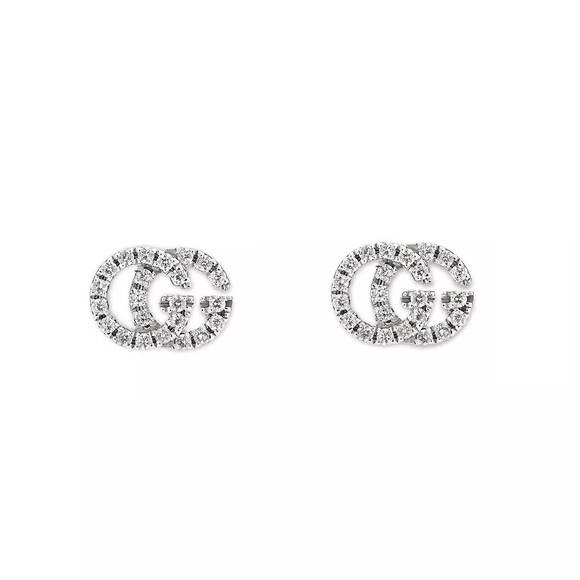 1Ct Round Cut Diamond Alphabet Design Stud Earrings 14K White Gold Finish