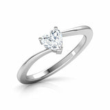 0.5Ct Heart Cut Diamond Solitaire Proposal Engagement Ring 14K White Gold Finish