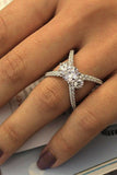 5Ct Round Cut Diamond X Split Band Trilogy Engagement Ring 14K White Gold Finish