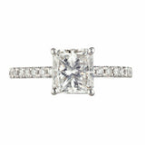 1.2ct Princess Cut Diamond Engagement Ring Classic Solitaire 14k White Gold Over