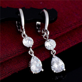 2Ct Pear Round Cut Diamond Elegant Women Tear Drop Earrings 14K White Gold Over