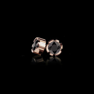 1.5ct Round Cut Black Diamond Solitaire Women Stud Earrings 14k Rose Gold Finish