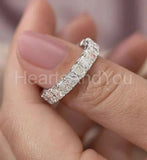 2.5ct Radiant Simulated Diamond Full Eternity Wedding Band 14k White Gold Plated