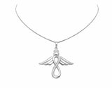 1.25ct Round Cut VVS1 Diamond Pendant Infinity-Shaped Angel 14k WhiteGold Finish