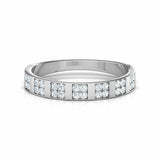 1.4ct Wedding Ring Band Round Cut Diamond Tile Design 14k White Gold Finish