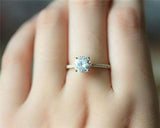 1.2ct Round Diamond Engagement Ring Solitaire with Accent 14k Yellow Gold Finish