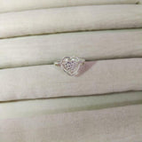 1ct Engagement Ring Round Cut Diamond Heart Split Shank 14k White Gold Finish