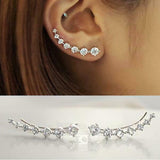 3Ct Round Cut Diamond Trendy Ear Climber Earrings Women 14K White Gold Finish