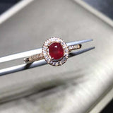 1.2ct Oval Cut Pink Ruby Halo Solitaire with Accents Ring 14k Rose Gold Finish