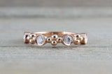 0.4ct Round Cut Diamond Wedding Band 14k Rose Gold Finish Bezel Set Minimalist