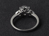 3ct Engagement Ring Oval Cut Diamond Petite Solitaire Design 14k White Gold Over