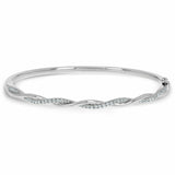 2ct Round Cut Diamond Wave Twist Women Cuff Bangle Bracelet 14K WhiteGold Finish