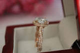 2ct Oval Diamond Halo Twist Infinity Band Engagement Ring 14k Rose Gold Finish