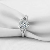 2ct Heart Diamond Engagement Ring Halo Split Band Solitaire 14k White Gold Over