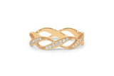 Infinity Full Eternity Wedding Band 1ct Round Cut Diamond 10k Yellow Gold Finish