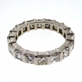 2.2ct Princess Cut Diamond Wedding Ring Band Full Eternity 14k White Gold Finish