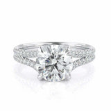 2.3ct Round Cut Diamond Engagement Ring Split Shank Solitaire 14k WhiteGold Over