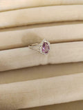 2ct Engagement Ring Pear Cut Purple Amethyst Split Shank Halo 14k WhiteGold Over