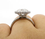 4Ct Heart Cut Diamond Hidden Halo Solitaire Engagement Ring 14K White Gold Over