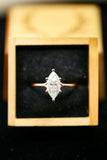 1.5ct Marquise Cut Diamond Engagement Ring 14k Rose Gold Finish Leaf Bridal Set