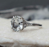 1.65ct Engagement Ring Oval Cut Diamond Petite Solitaire 14k White Gold Finish