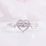 0.15ct Round Cut Diamond Engagement Ring Heart Arrow Promise 14k White Gold Over