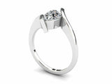 1ct Pear Cut VVS1D Diamond Engagement Ring Bypass Solitaire 14k WhiteGold Finish